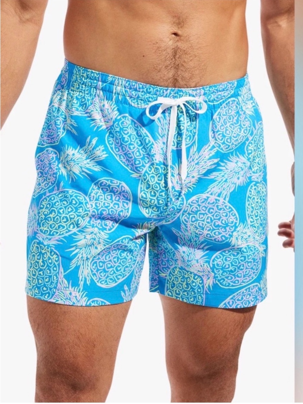 Chubbies The Bay Breezes Pineapple Swim Trunks 5.5” Inseam Blue Size Small